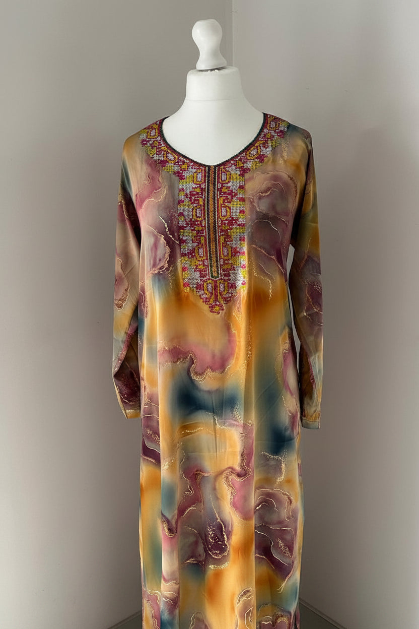 Gandoura Jawhara Satin Multicolour