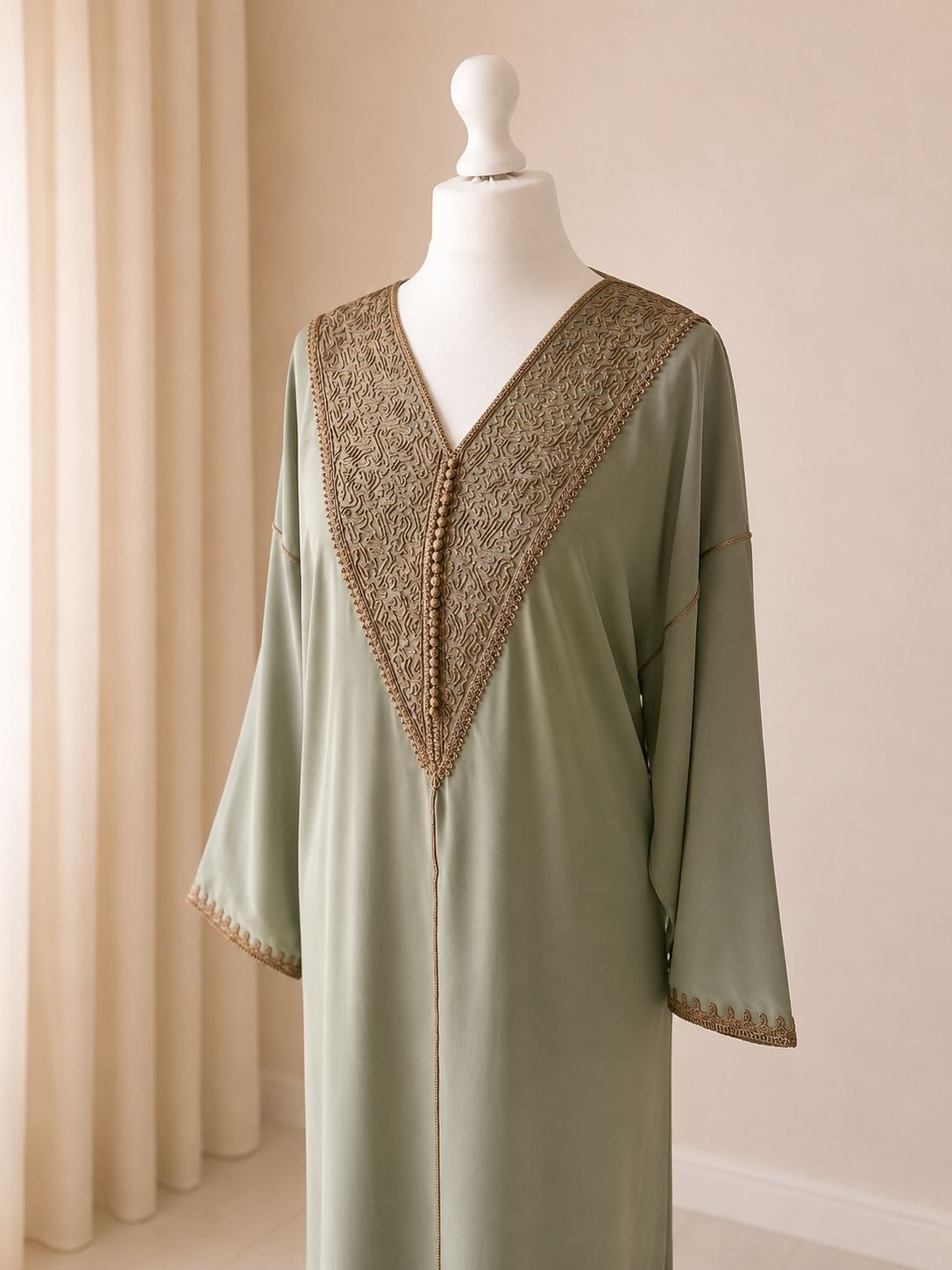 Gandoura Sultana Crepe Sage Green