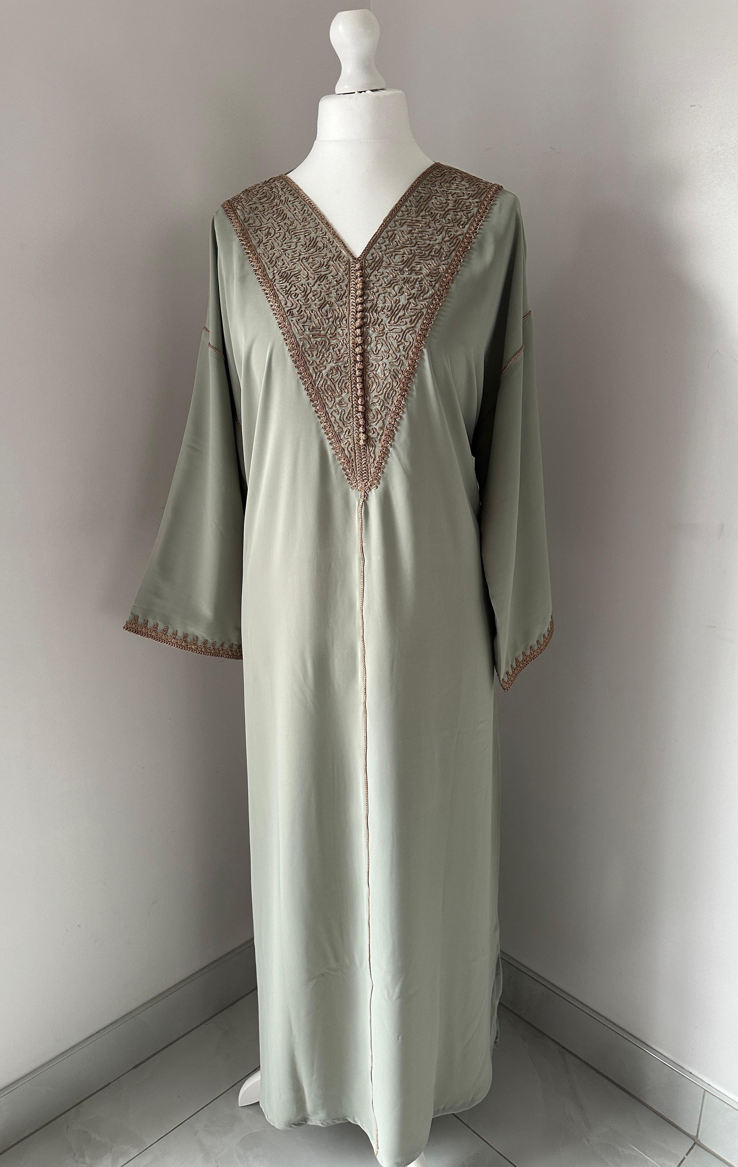 Gandoura Sultana Crepe Sage Green