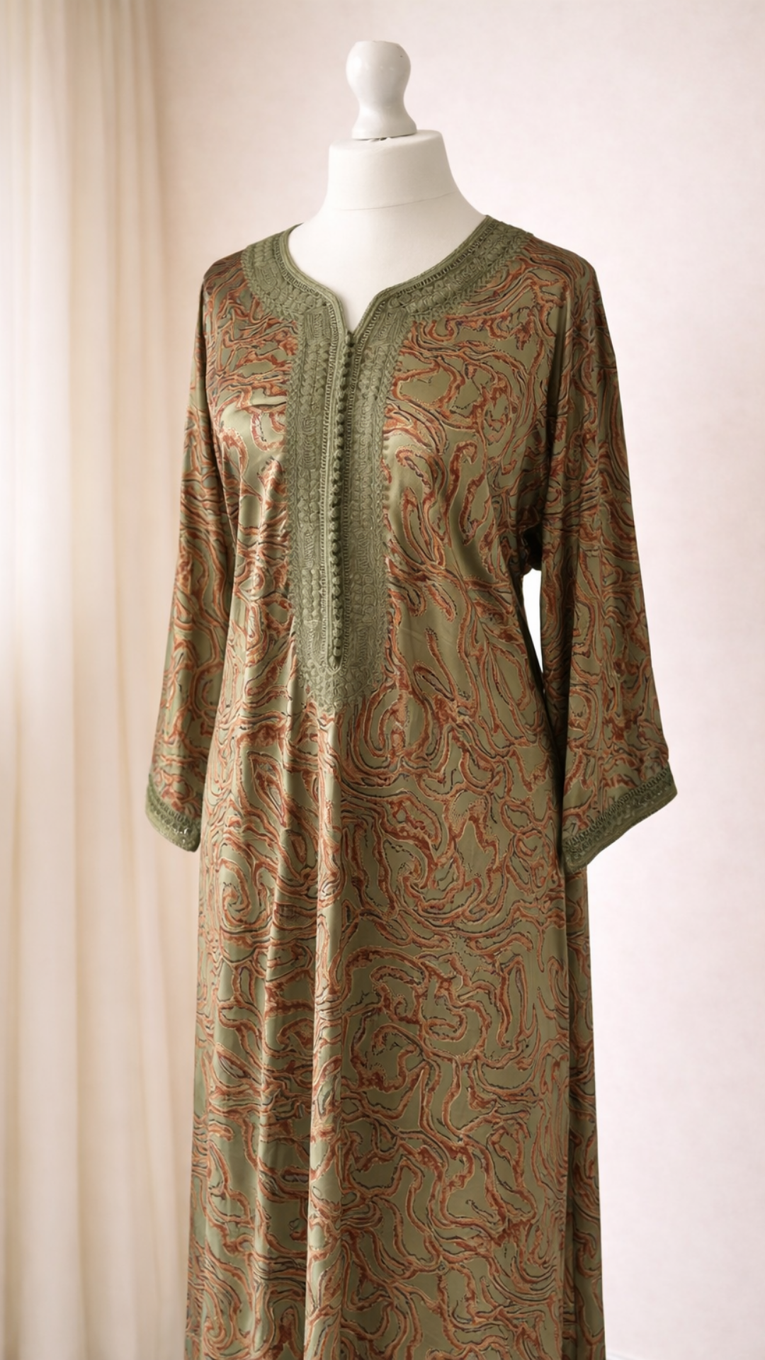 Gandoura Amira Velour Olive