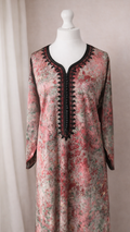 Gandoura Amira Velour Maroon/Green